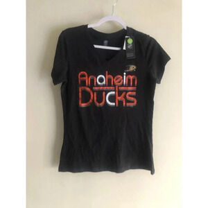 ANAHEIM DUCKS womens black T-SHIRT sz M